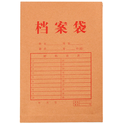50个加厚a4牛皮纸信封纸质档案袋
