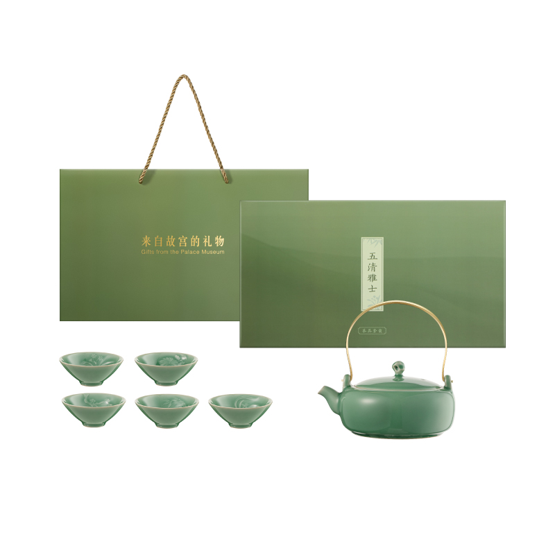 故宫淘宝｜五清雅士茶具套装礼盒博物馆文创乔迁中秋节生日礼物