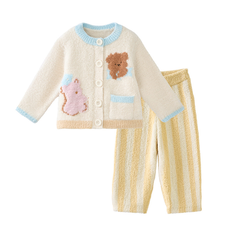 babycare亲子半边绒家居服套装