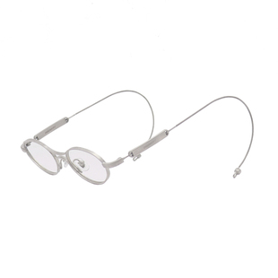 2025新品GM联名款眼镜架MM220超轻纯钛银色椭圆小框素颜平光镜女