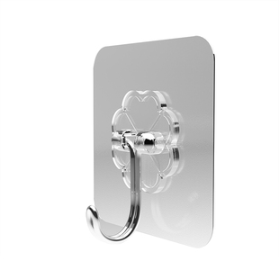 粘钩免钉无痕挂钩免打孔浴室粘墙瓷砖纳米粘胶不锈钢透明厨具挂钩