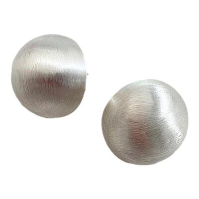 磨砂拉丝冷淡风圆球耳钉小众