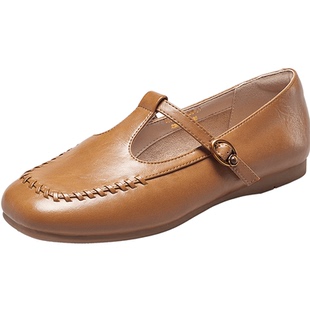 意尔康女鞋2026春季乐福鞋T型玛丽珍小皮鞋平底单鞋配裙子通勤