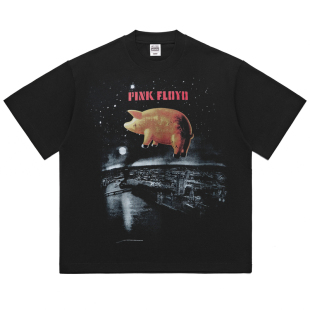热石HotStone重磅摇滚T恤飞猪重磅Pink Floyd平克·弗洛伊德美式