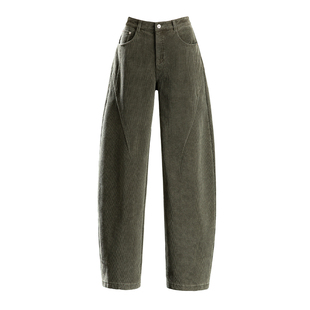 时尚洋气加绒灯芯绒女裤2025新款秋冬梨形身材裤子条绒休闲灯笼裤