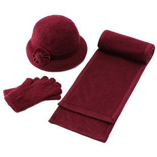 秋冬天中老年人帽子女保暖毛线帽奶奶老人帽子冬季中年妈妈帽围巾