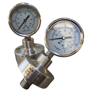 786-B不锈钢隔膜压力表 Y60外丝304/316耐震油压表膜片PTFE耐腐蚀