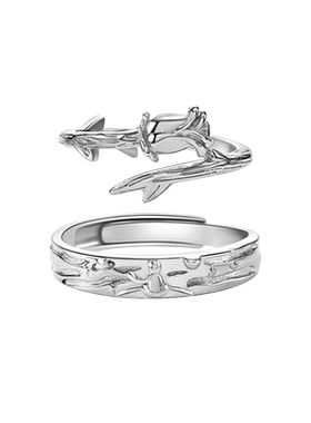 s925银情侣戒指定制刻字七夕送礼