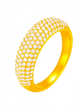 金店同款水贝金包银繁星黄金戒指