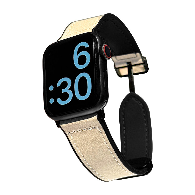 卡素表带适用华为手表gt2疯马纹GT3pro真皮watch3 /4磁吸扣22三星
