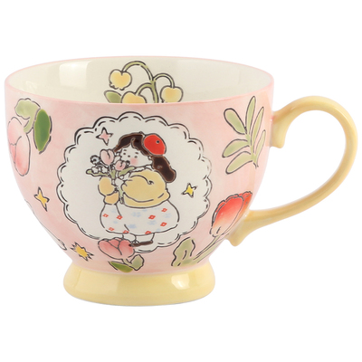 蓝莲花陶瓷手绘釉下彩马克杯