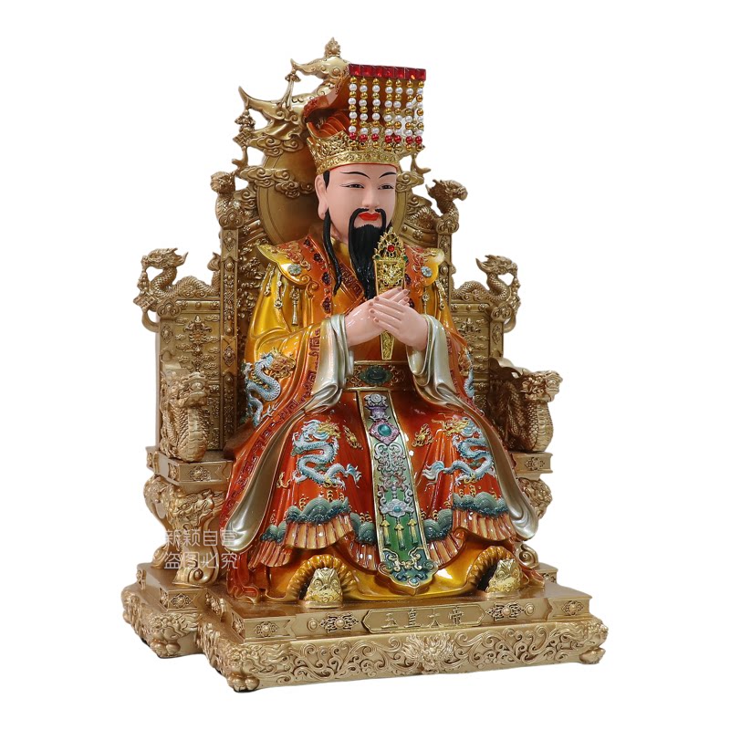 新款树脂神像铜彩玉帝王母像
