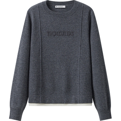 【100%羊毛】播奥莱商场同款慵懒假两件冬新针织毛衣女BDR9SD4210