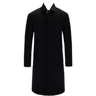 鼎铜羊绒大衣男长款过膝水波纹中年冬季商务羊毛男士毛呢外套高端