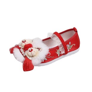 冬季加绒女童棉鞋2025新款古风儿童汉服鞋宝宝公主鞋虎头鞋中大童