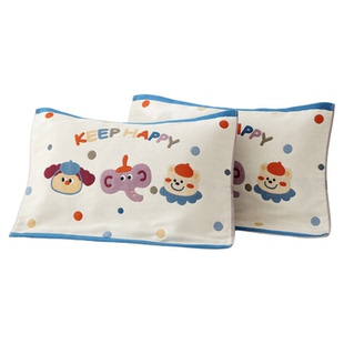 纯棉八层纱布枕巾儿童家用柔软透气全棉卡通宝宝枕头盖巾40*60cm