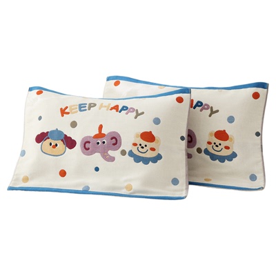 纯棉纱布加厚儿童枕巾