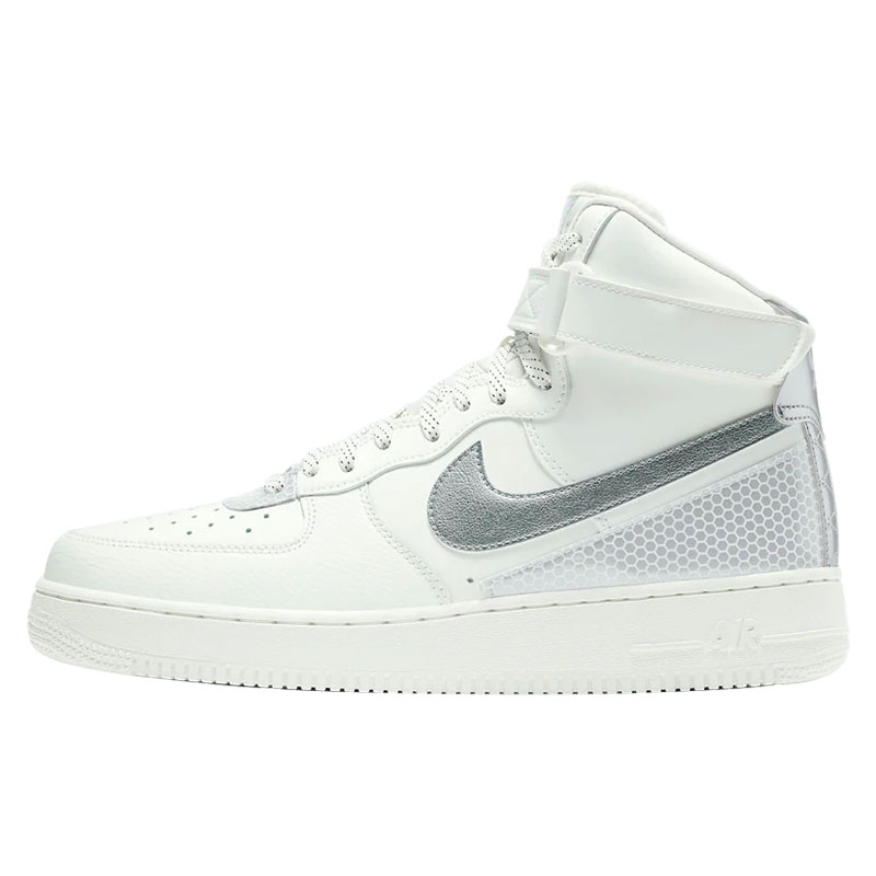 Nike Air Force1空军一号AF1银白3M反光男高帮休闲板鞋CU4159-100