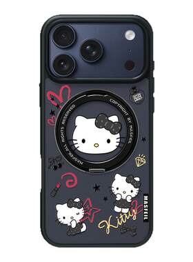 MASFEIL × 赫本猫咪适用苹果17promax手机壳iPhone16pro新款带支架ip15全包Fo5磁吸支点13可爱高级感保护套