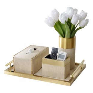 纸巾盒托盘套装新中式客厅高档轻奢欧式美式复古纸抽盒商用高级感