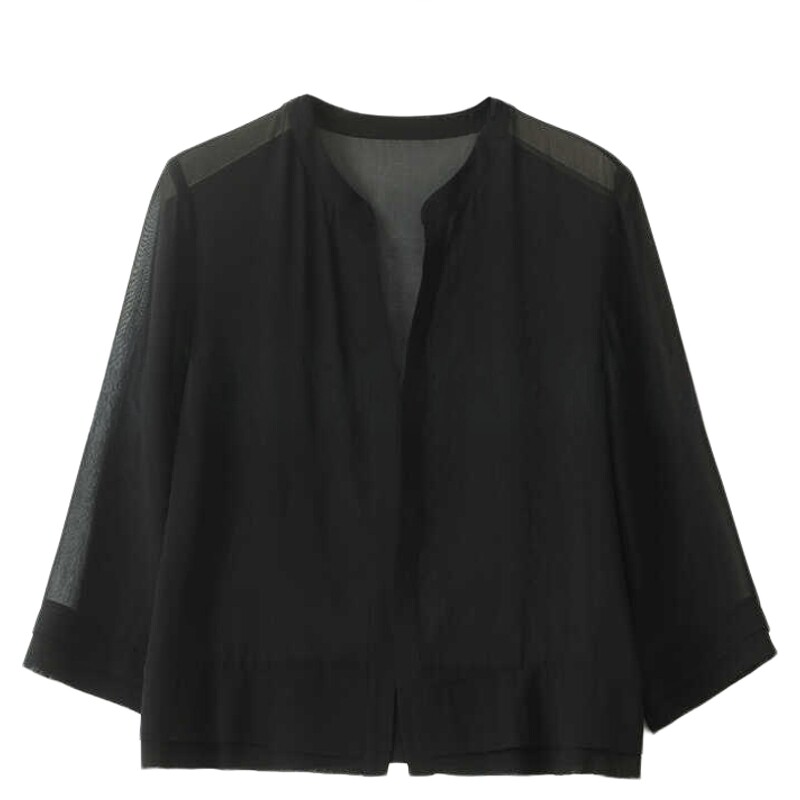 100桑蚕丝七分袖开衫女真丝防晒披肩2025夏季新款外搭上衣空调衫