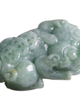 缅甸a货翡翠冰糯种送礼貔貅扳指
