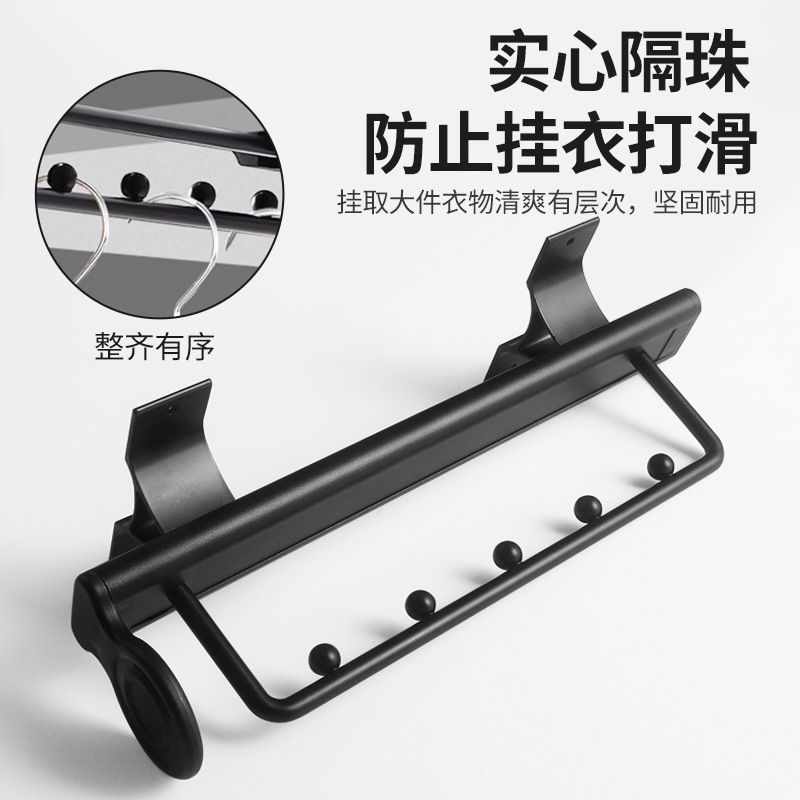 衣柜太空铝顶装挂衣架挂衣杆阻尼推拉伸缩衣五金衣帽间家具配件器