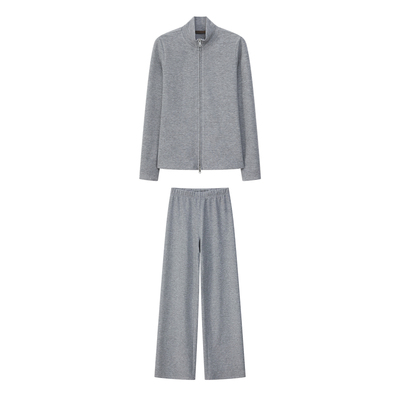 Cycle Document 懒人套装/立领修身休闲开衫卫衣阔腿针织卫裤女