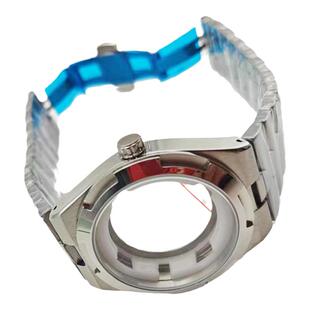 41MM不锈钢表壳表带内影透底圈口男士机械手表改装配件适2813机芯