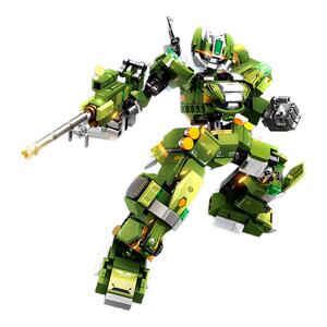 森宝钢铁机甲带武器机器人积木