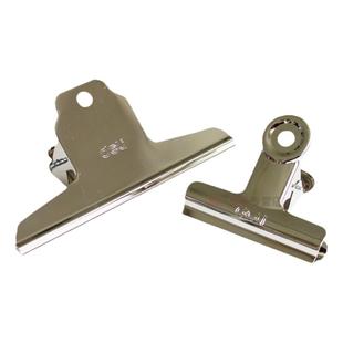 得力圆形铁票夹大小号金属不锈钢票据文件报刊蝴蝶夹子长尾夹燕尾夹山型夹园夹子发票财务专用办公用品文具