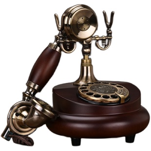 蒂雅菲欧式电话机家用固定仿古复古创意老式旋转拨号无线插卡电话