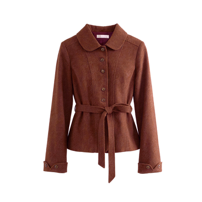 纻衣通勤风百搭文艺提花外套