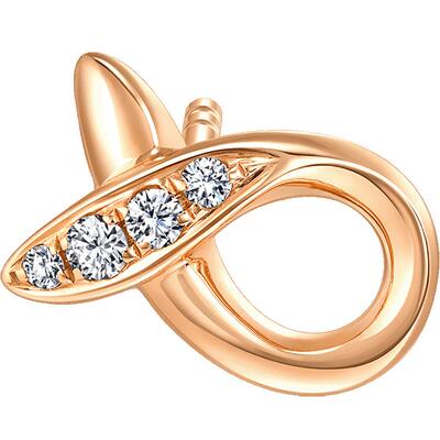 18K玫瑰金钻石单只耳钉周生生