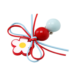 红蓝撞色花朵蝴蝶结发夹2025新款气质侧边刘海夹少女心碎发夹头饰