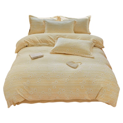 无印良品冬季加厚雕花绒被套保暖