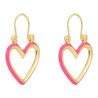 芭比粉镂空爱心耳环y2k辣妹风