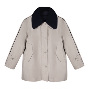 LINGGE ATELIER • 禾莳 真两件翻领风衣款短款白鹅绒羽绒服