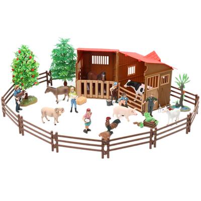 仿真牧场农场模型马棚场景套装