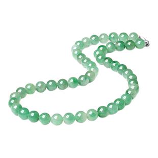 周大生非洲翠项链女碧落清泉玉石串珠玉石中式送女朋友生日礼物