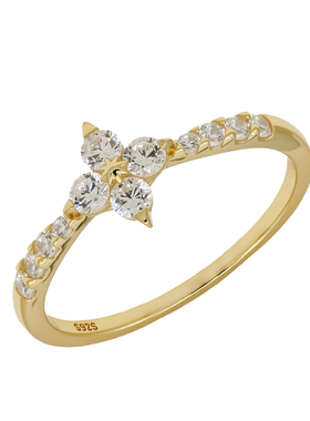 敦丽珠宝四叶草设计S925银戒指