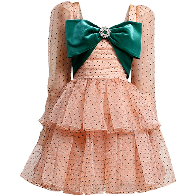 茬客优雅甜美风波点连衣裙