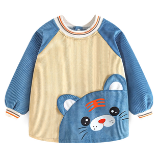 宝宝罩衣新款洋气反穿护衣男女儿童防水防脏围裙秋冬外穿吃饭围兜