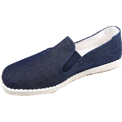 内联升男鞋手工牛仔巾舌边布鞋