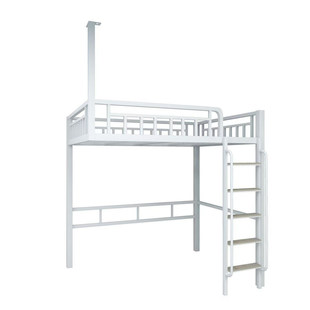 铁艺高架床现代公寓铁架床小户型双人架空床省空间阁楼床上床下桌