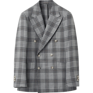 JDV男装商场同款春秋季新款灰色格纹男士西装外套西服SMM5004