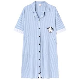少女可爱史努比短袖睡衣女夏季纯棉连体睡裙可外穿宽松休闲家居服