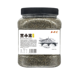 陕北小米延安黑小米新米陕西特产小米杂粮小米粥小黑米罐装1000g