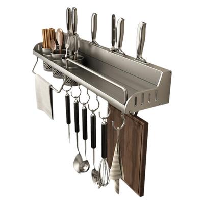 厨房刀架壁挂式太空铝筷笼置物架家用多功能放刀具刀座菜刀收纳架