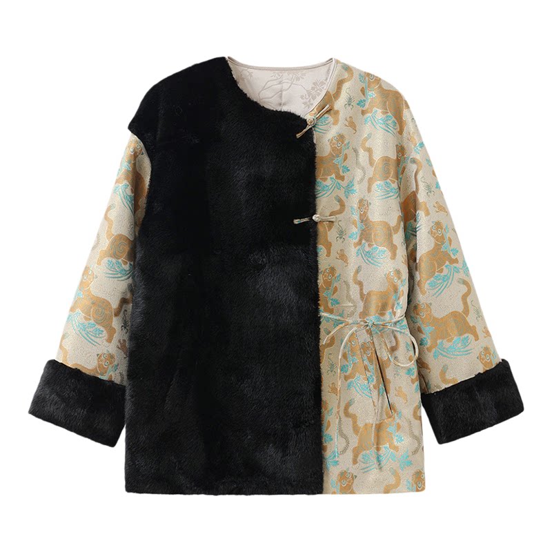 秋冬织锦提花保暖棉服